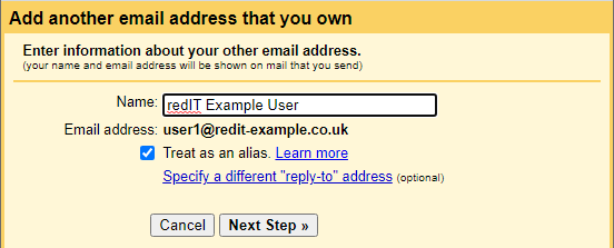 Gmail - Send as new user